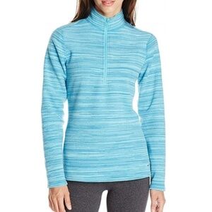 Hot Chilly's Women's Half Zip Playa Jacket Small Malibu Blue Stripe Pull Over